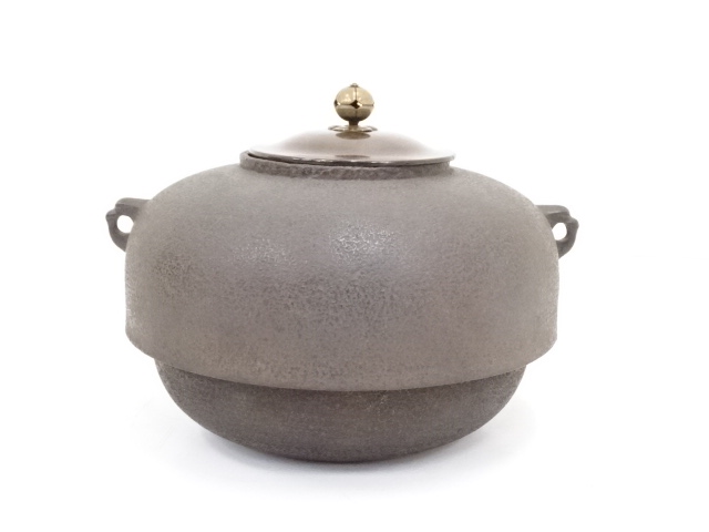 割引❗️「母」 江戸期 十徳釜 茶之十徳 熨斗耳 釜鐶 時代箱 （306F②） E598 送料無料平丸政所釜高橋敬典在銘茶釜茶道具茶室釜鐶共箱